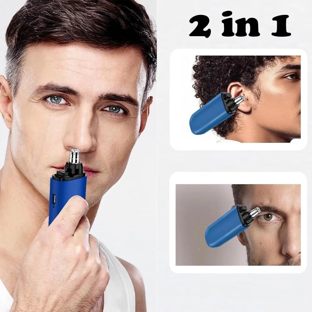 New Nose Hair Trimmer With Digital Display,IPX7 Waterproof Portable Nose Hair Trimmer for Men,2 in 1 Nasal Hair Cutter Rechargeable Portable Nose Hair Trimmer
